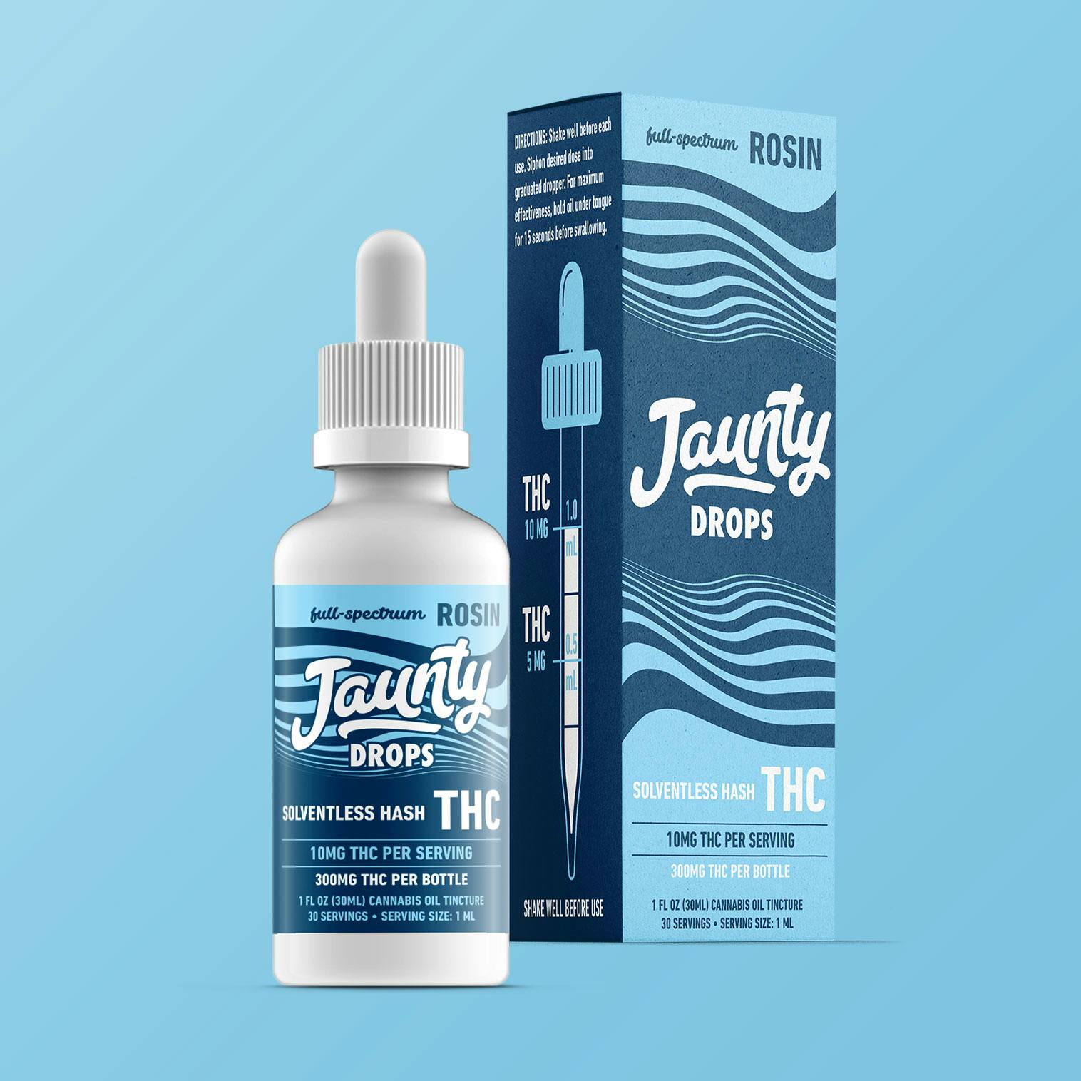 Rosin Drops Solventless Hash Oil Tincture 300mg THC