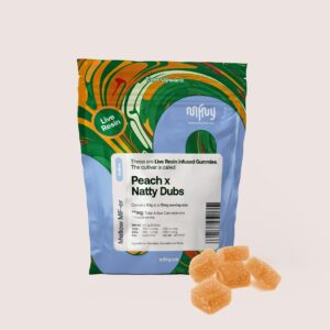 Peach x Natty Dubs Live Resin Gummies  10 Pack 100mg