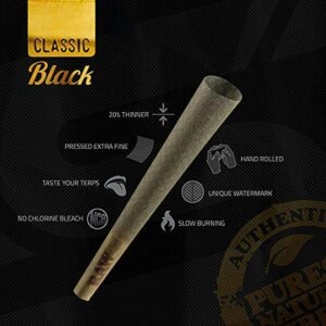 King Size Classic Black Pre-Rolled Cones 3 Pack